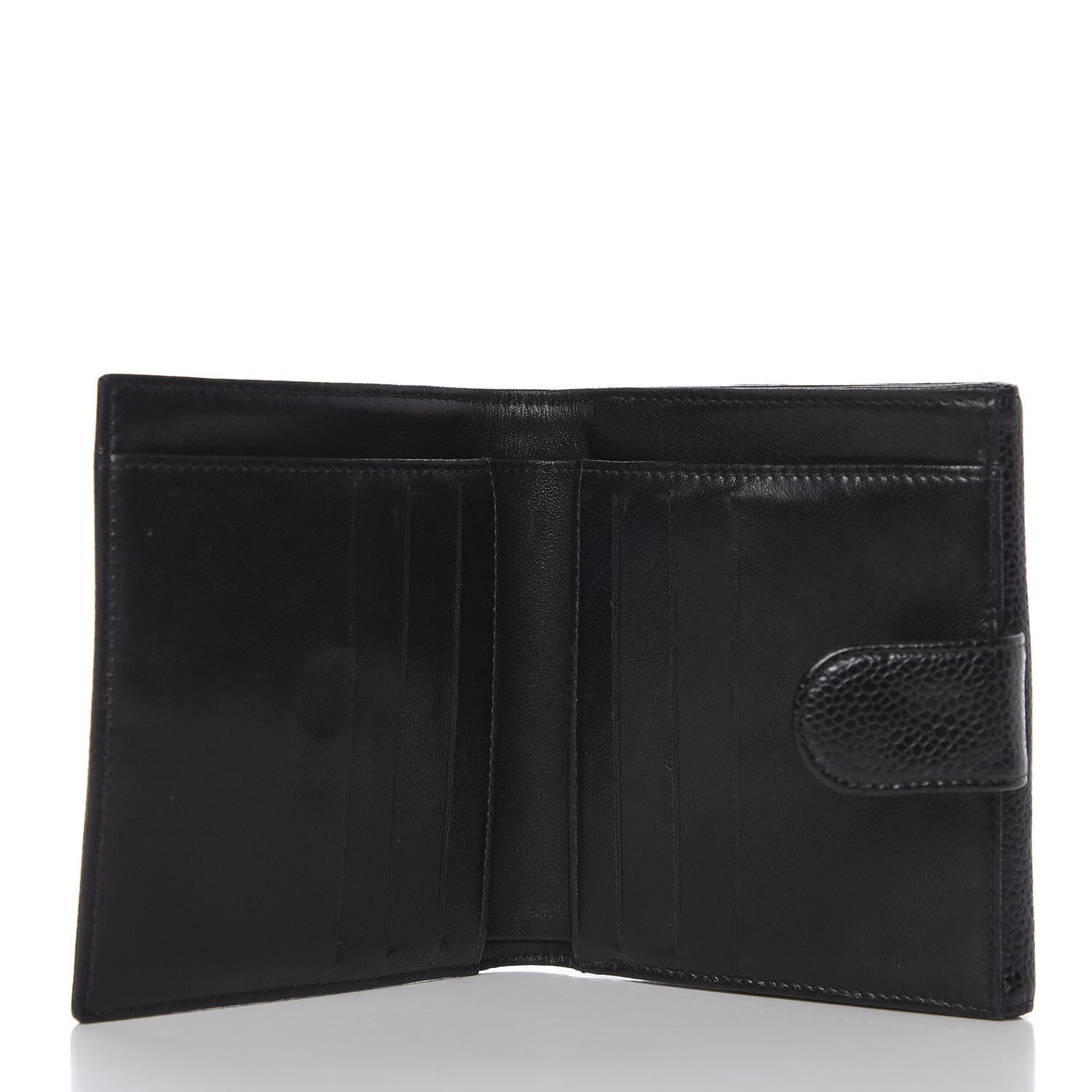 Chanel Caviar Timeless CC Compact French Wallet Black 5 of 9