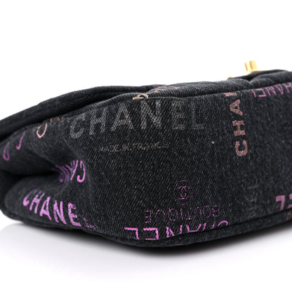 Chanel Denim Quilted Denim Mood Large Flap Black Multicolor 8 of 9