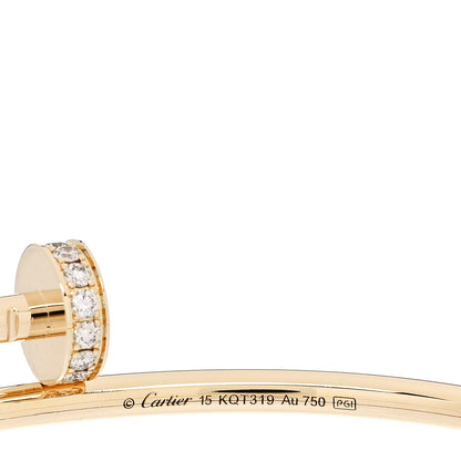Cartier 18K Yellow Gold Diamond Small Juste Un Clou Bracelet 15 3 of 4