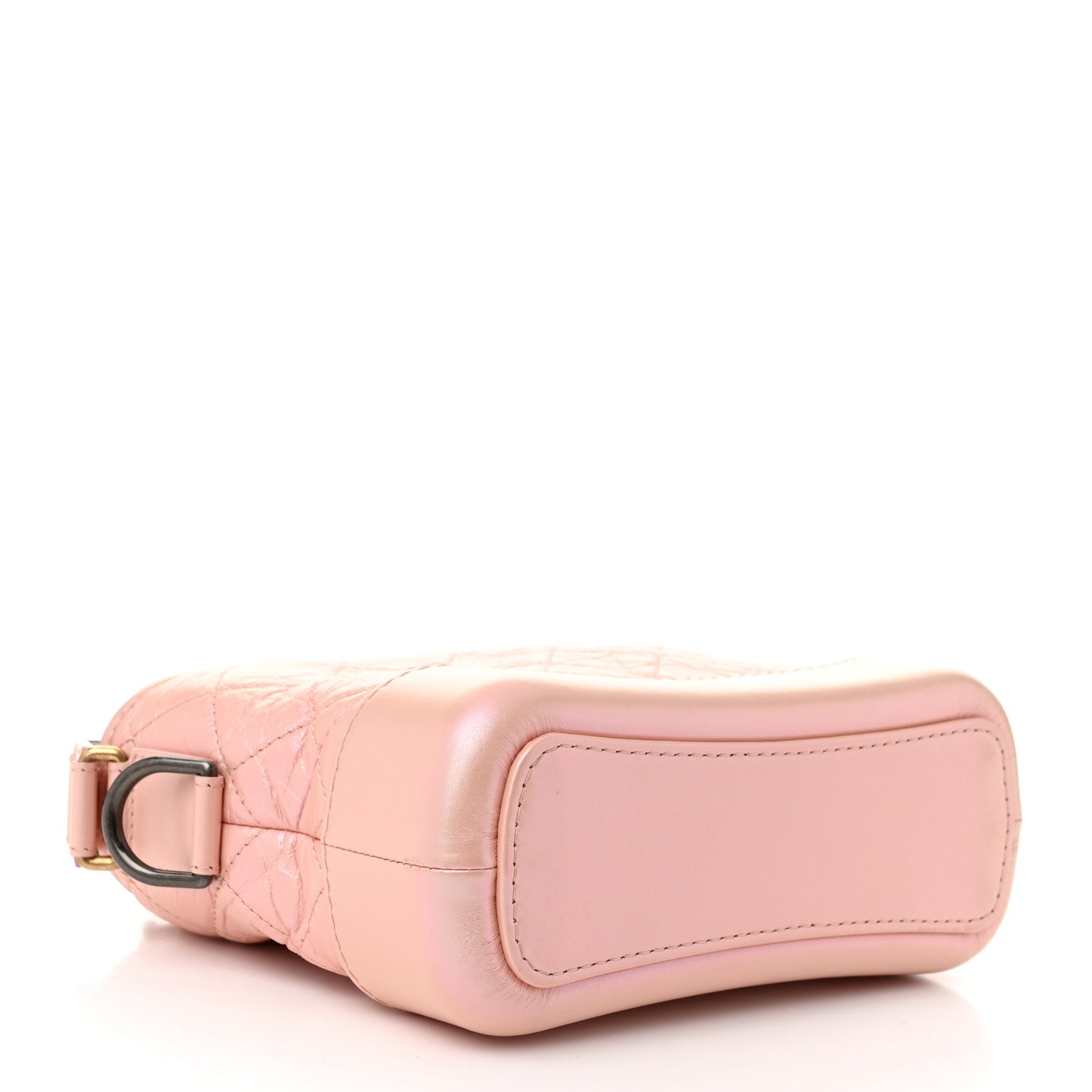 Iridescent Aged Calfskin Quilted Small Gabrielle Hobo Light Pink