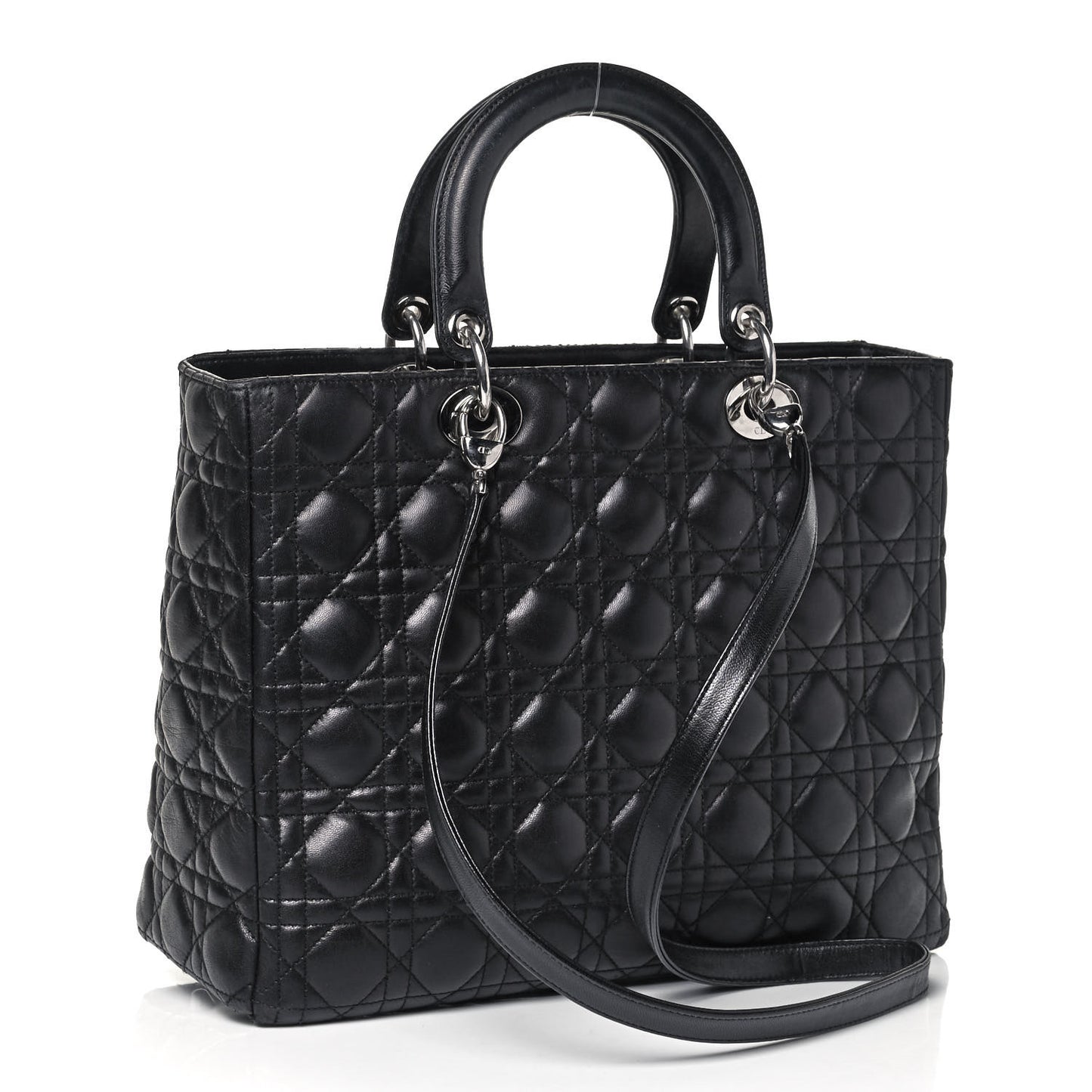 Lambskin Cannage Large Lady Dior Black
