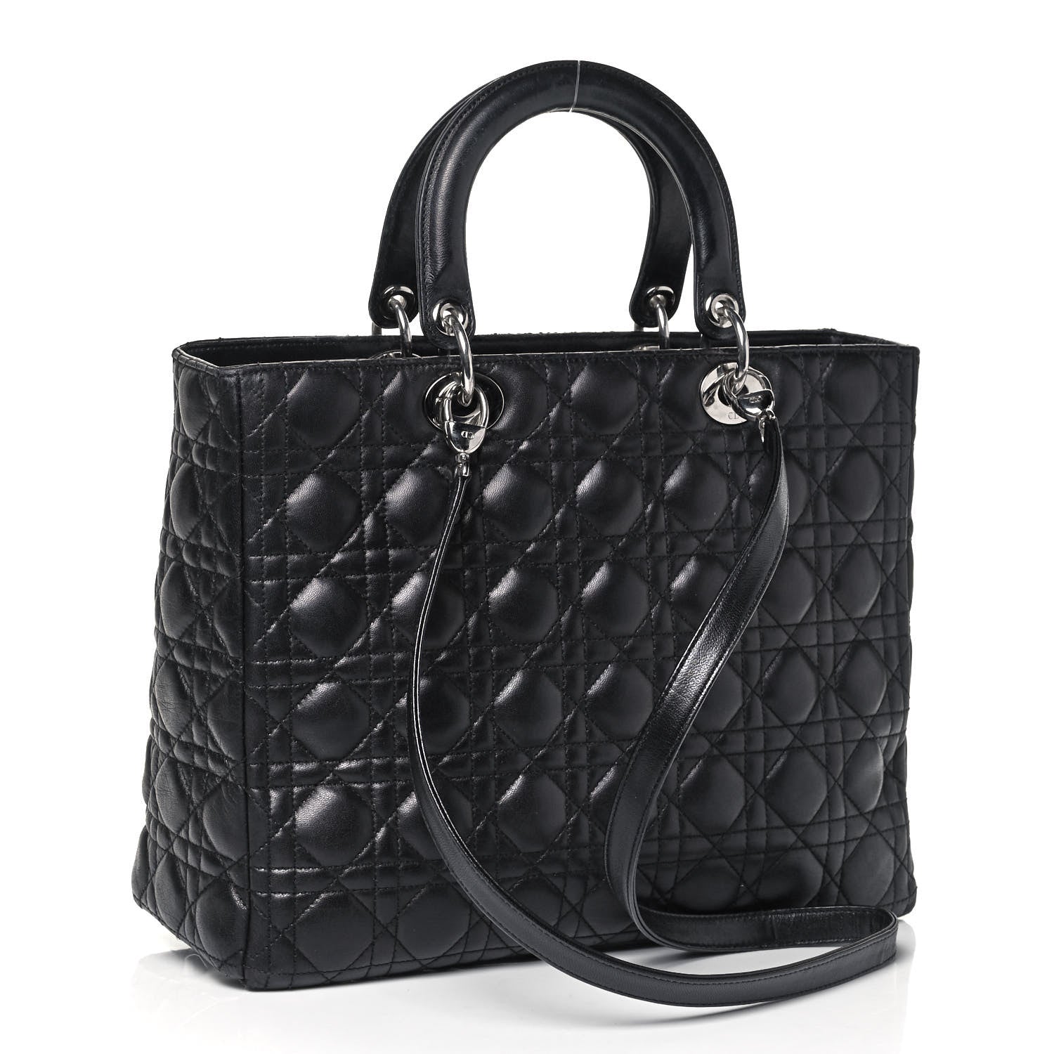 Christian Dior Lambskin Cannage Large Lady Dior Black 4 of 10