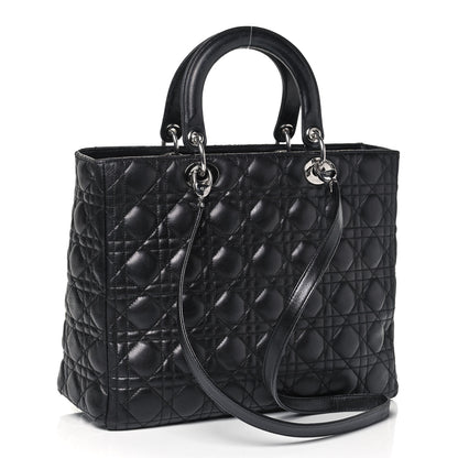Christian Dior Lambskin Cannage Large Lady Dior Black 4 of 10