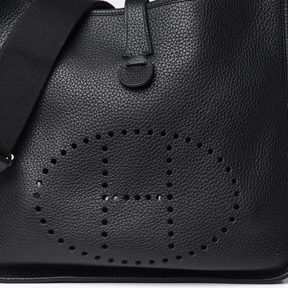 Hermes Taurillon Clemence Evelyne III GM Black 10 of 12