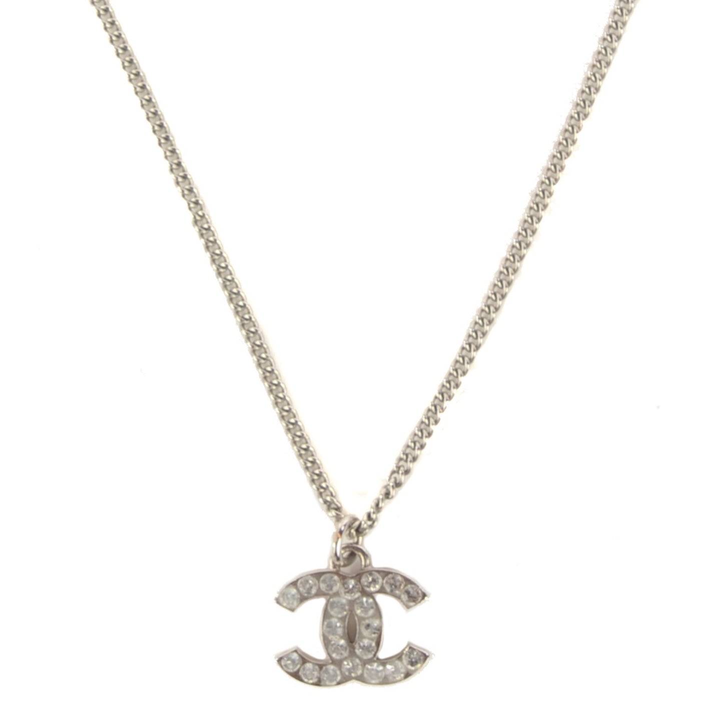 Crystal Timeless CC Necklace Silver