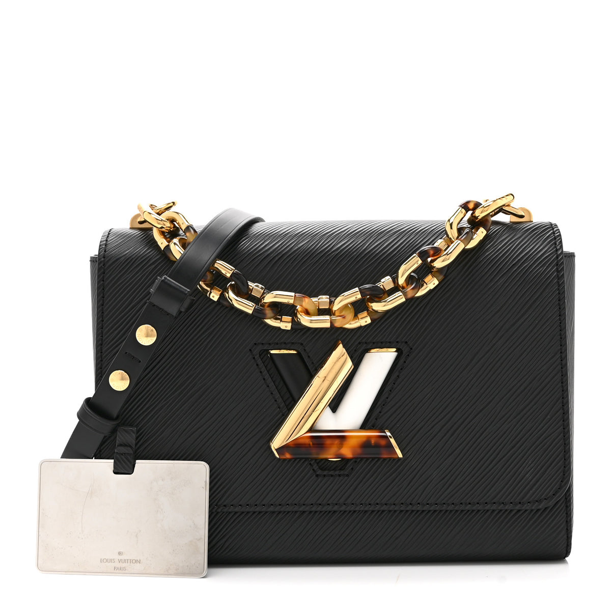 Louis Vuitton Epi Tortoiseshell Twist Shoulder Bag MM Black 1 of 9