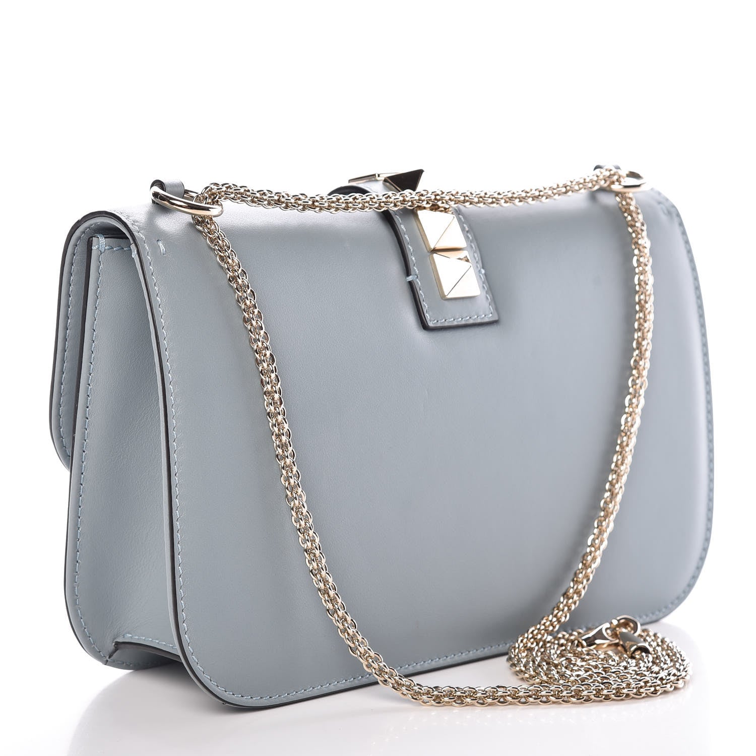 Valentino Garavani Vitello Medium Glam Lock Rockstud Flap Nube 3 of 8