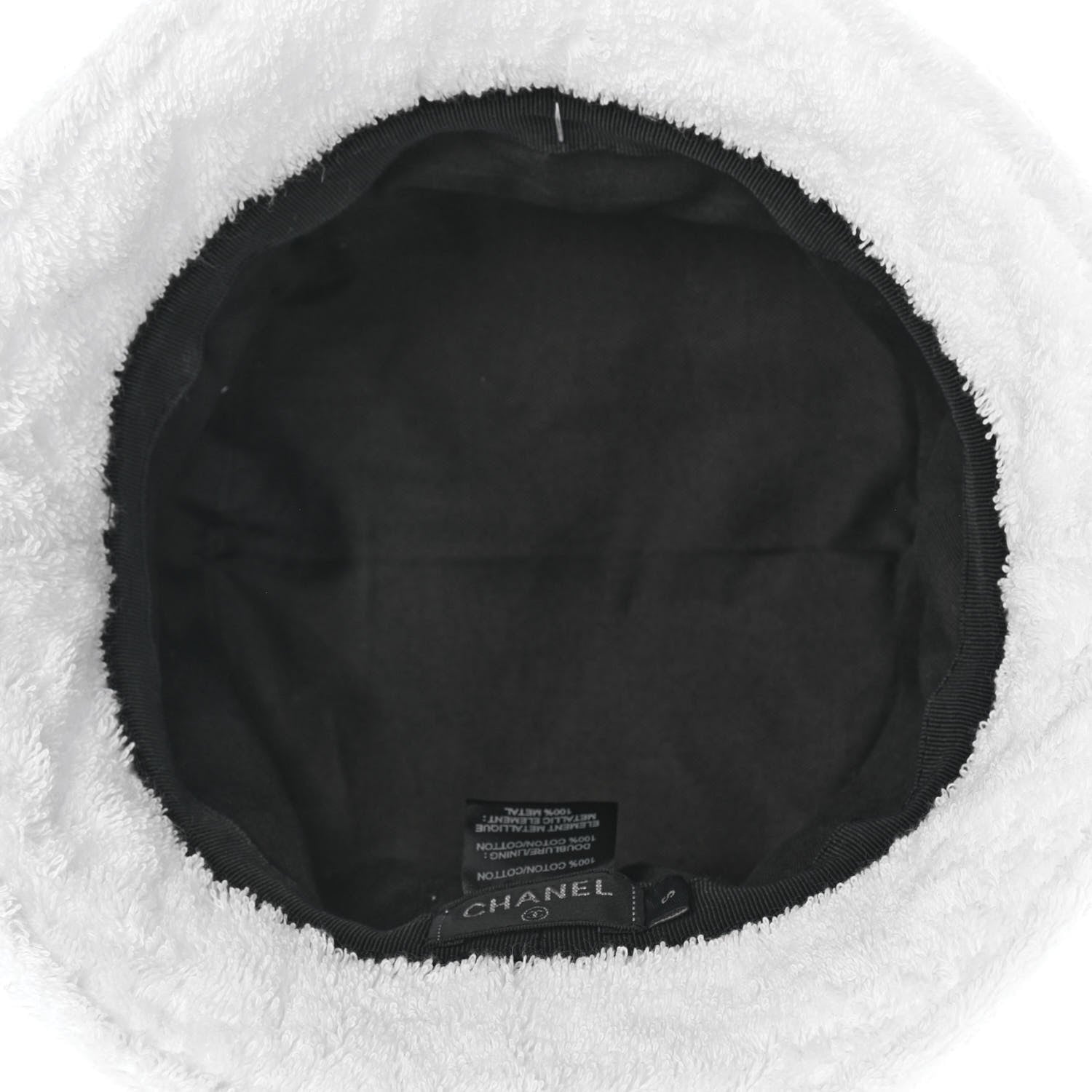 Chanel Terry Cloth CC Bucket Hat S White 7 of 8