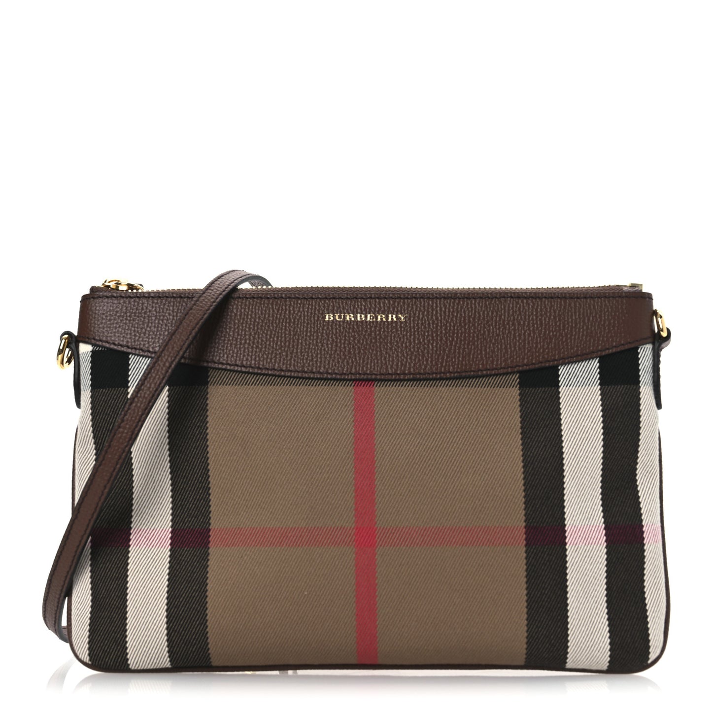 Horseferry Check Peyton Crossbody Clutch Bag Brown