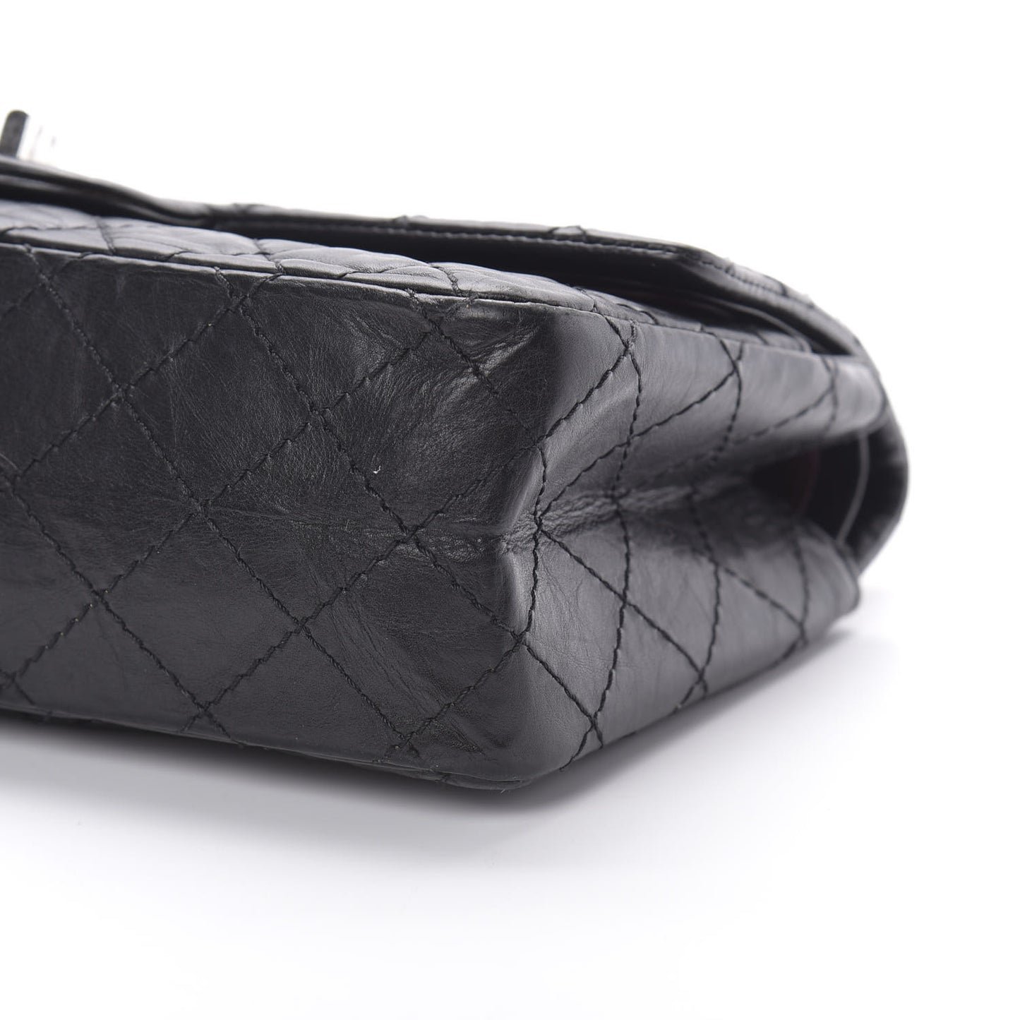 Aged Calfskin Quilted 2.55 Reissue 225 Flap Black