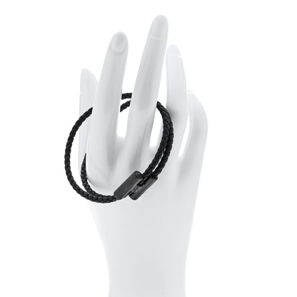 Hermes Swift Double Wrap Cord Tournis Tresse Bracelet T5 So Black 2 of 4