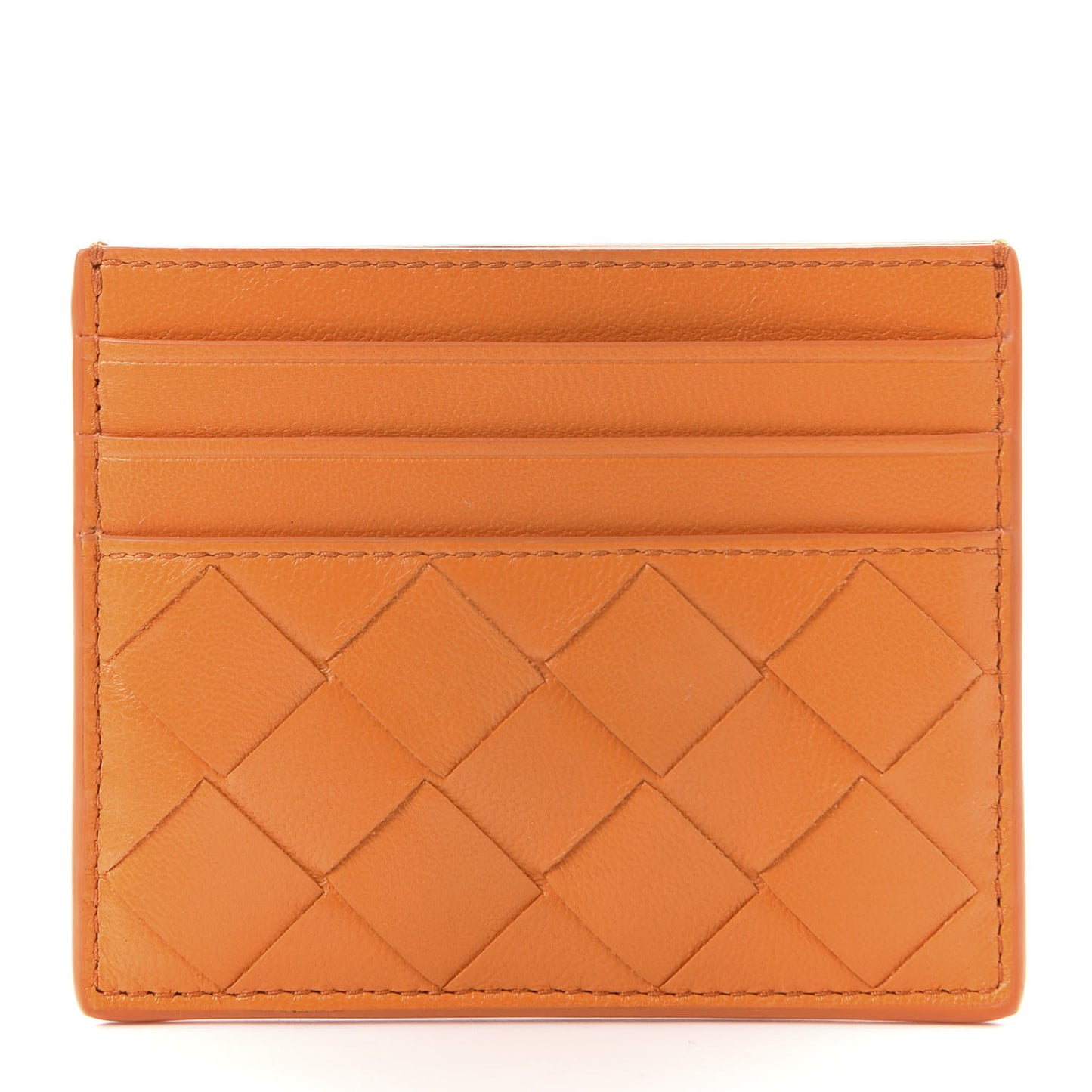 Nappa Intrecciato Card Holder Light Orange