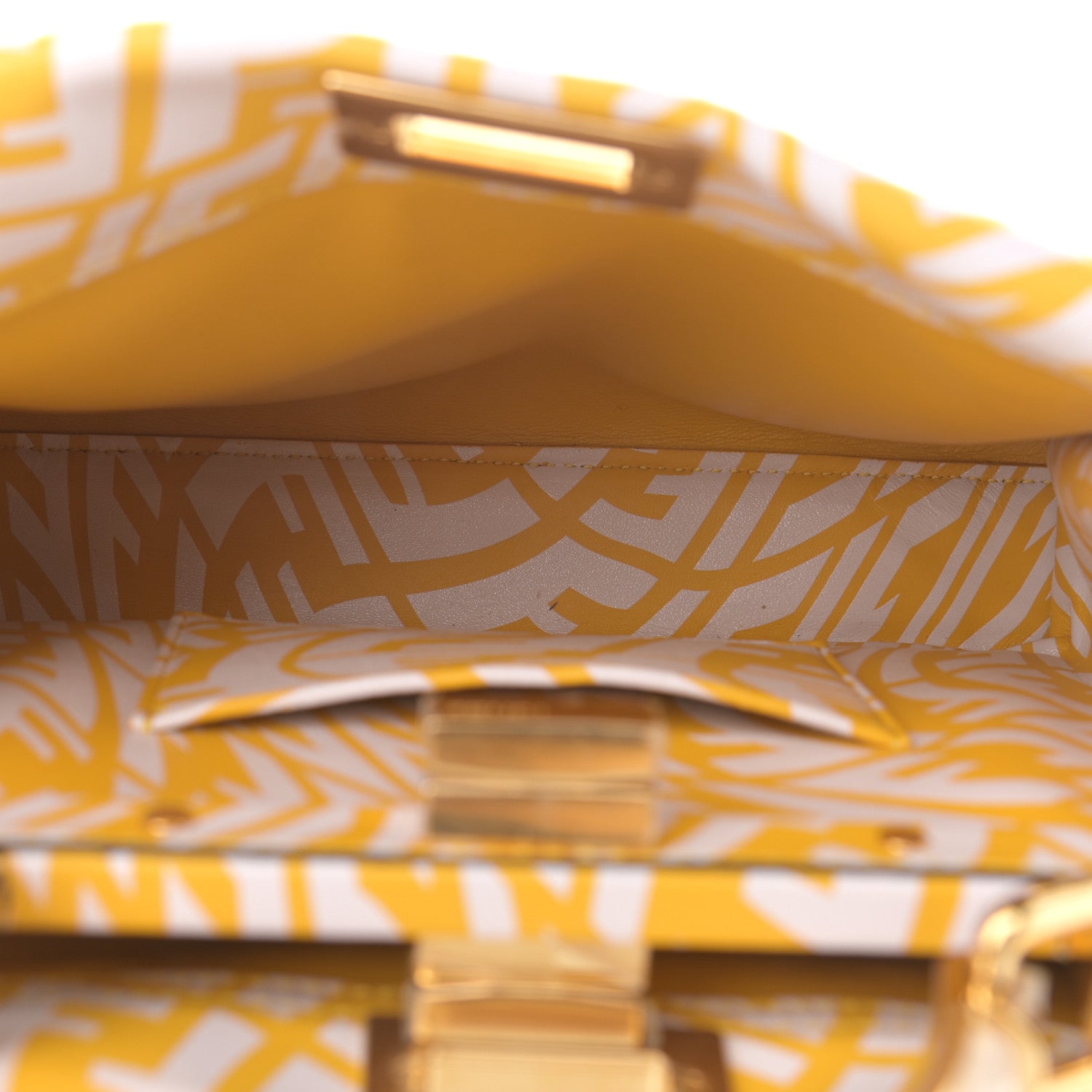 Fendi X SARAH COLEMAN Vitello Liberty Shiny Nappa Plexiglass FF Vertigo Mini Peekaboo Iconic Satchel Mimosa White 5 of 12