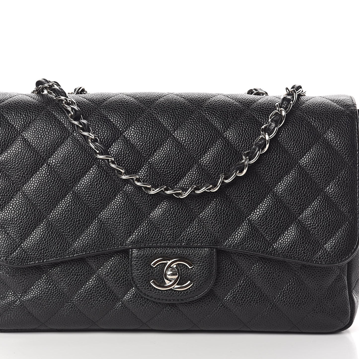 Caviar Quilted Jumbo Single Flap Black