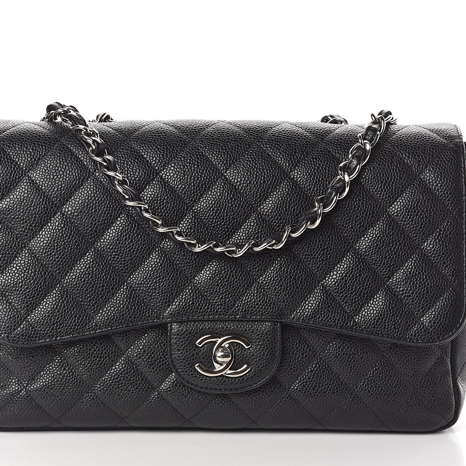 Chanel Caviar Quilted Jumbo Single Flap Black 11 of 20