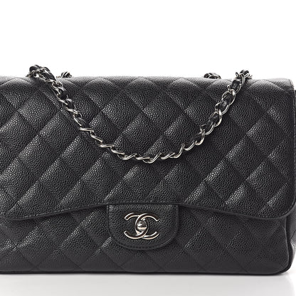 Chanel Caviar Quilted Jumbo Single Flap Black 11 of 20