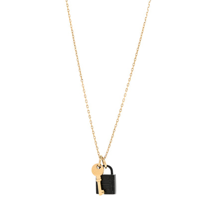Hermes Permabrass Buffalo Horn Amulette Padlock PM Pendant Necklace 1 of 7