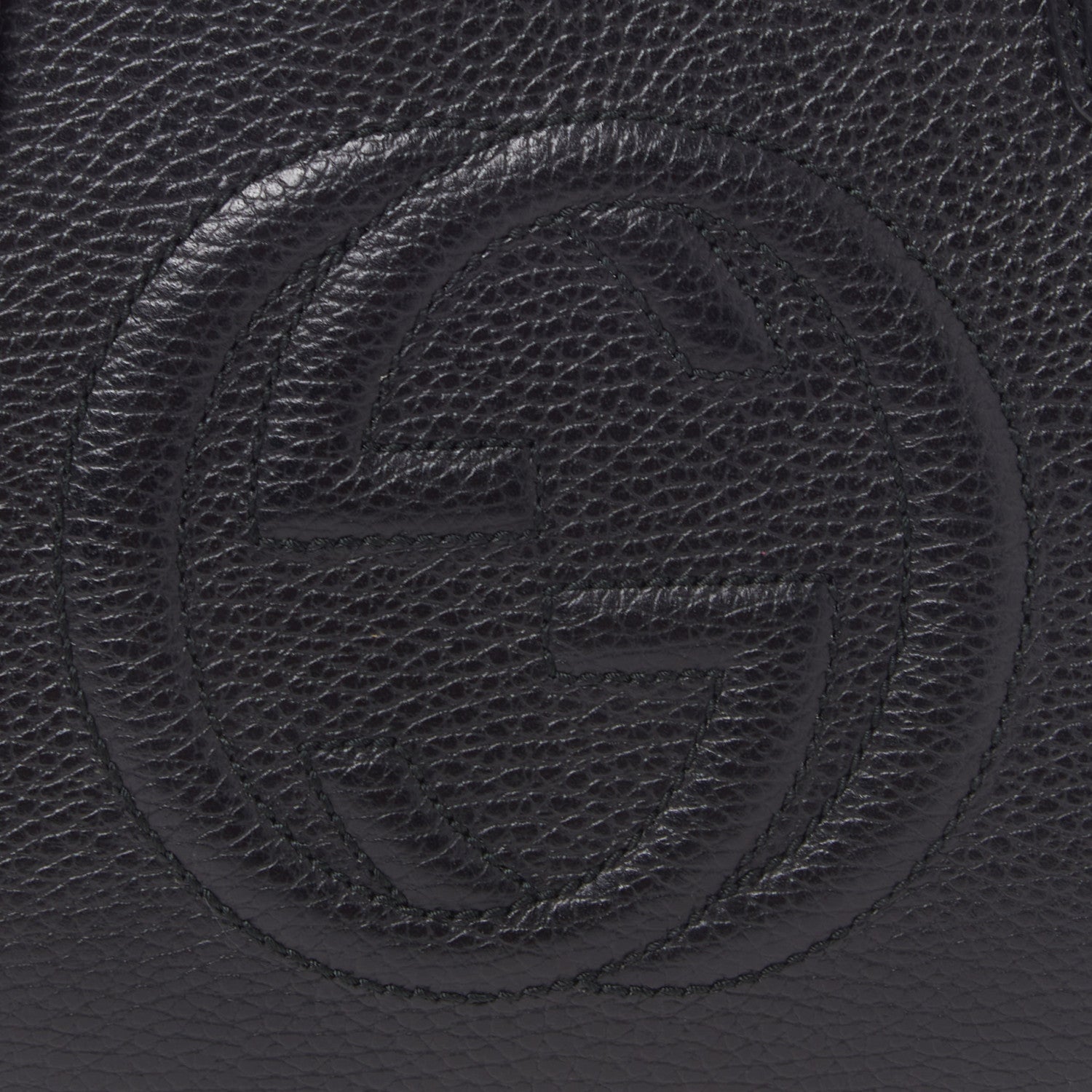 Gucci Pebbled Calfskin Medium Soho Top Handle Satchel Black 7 of 10