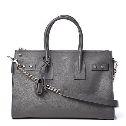Saint Laurent Grained Calfskin Small Supple Sac De Jour Grey 1 of 15