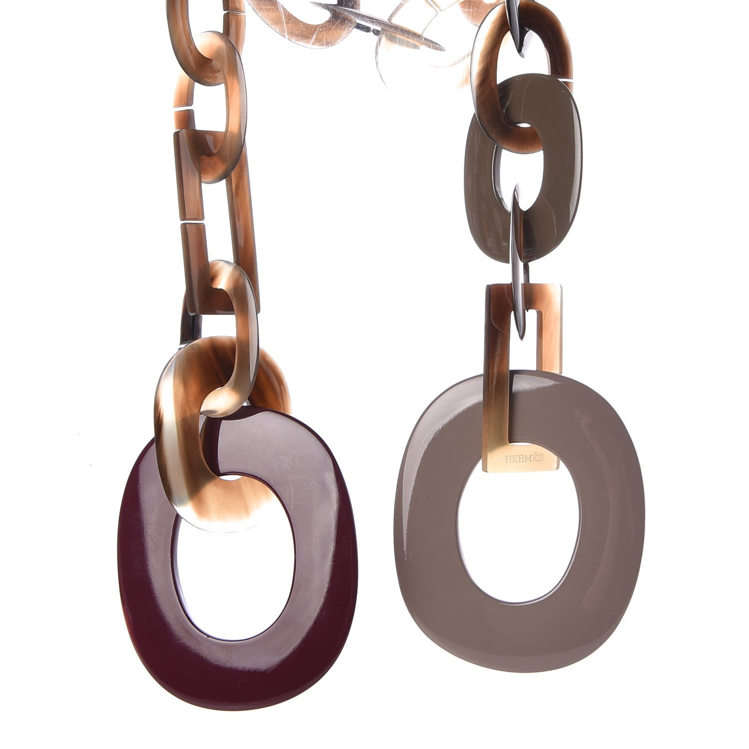 Hermes Lacquered Wood Buffalo Horn Duncan Necklace 5 of 6