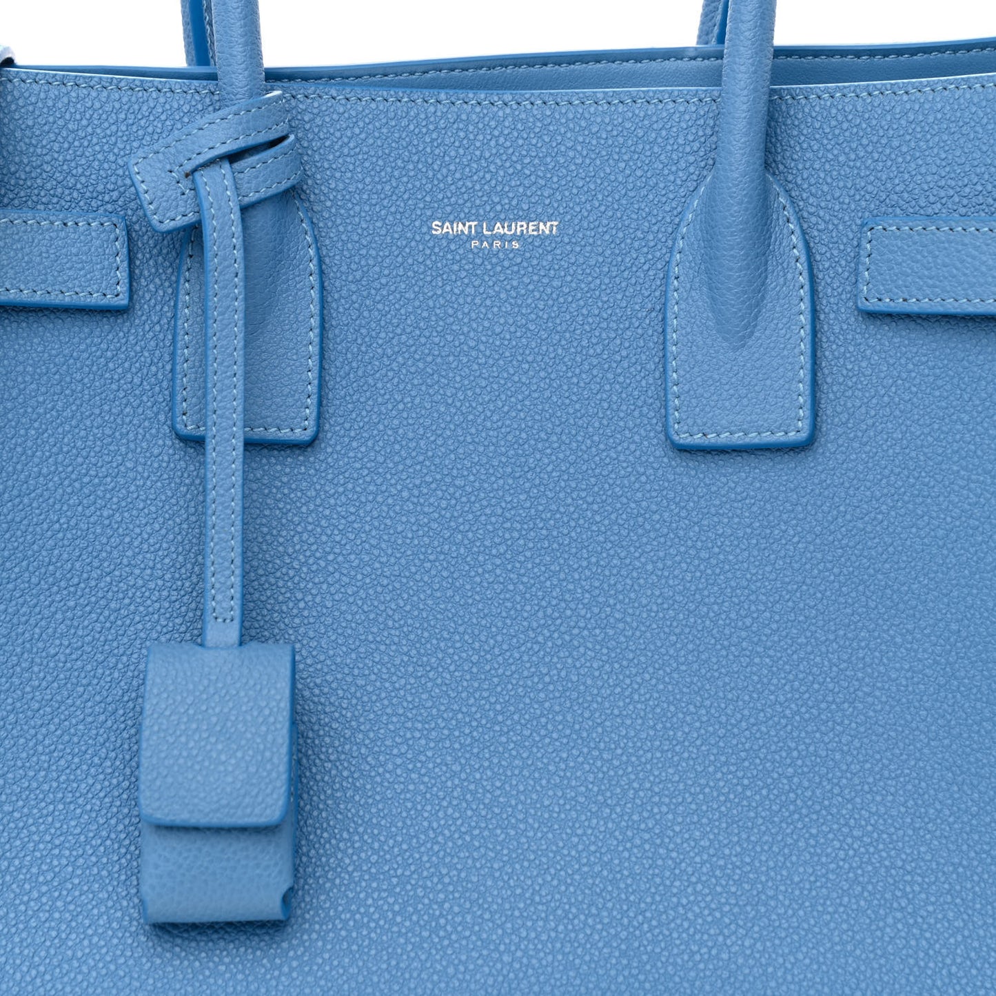 Grained Calfskin Baby Sac De Jour Blue Clair