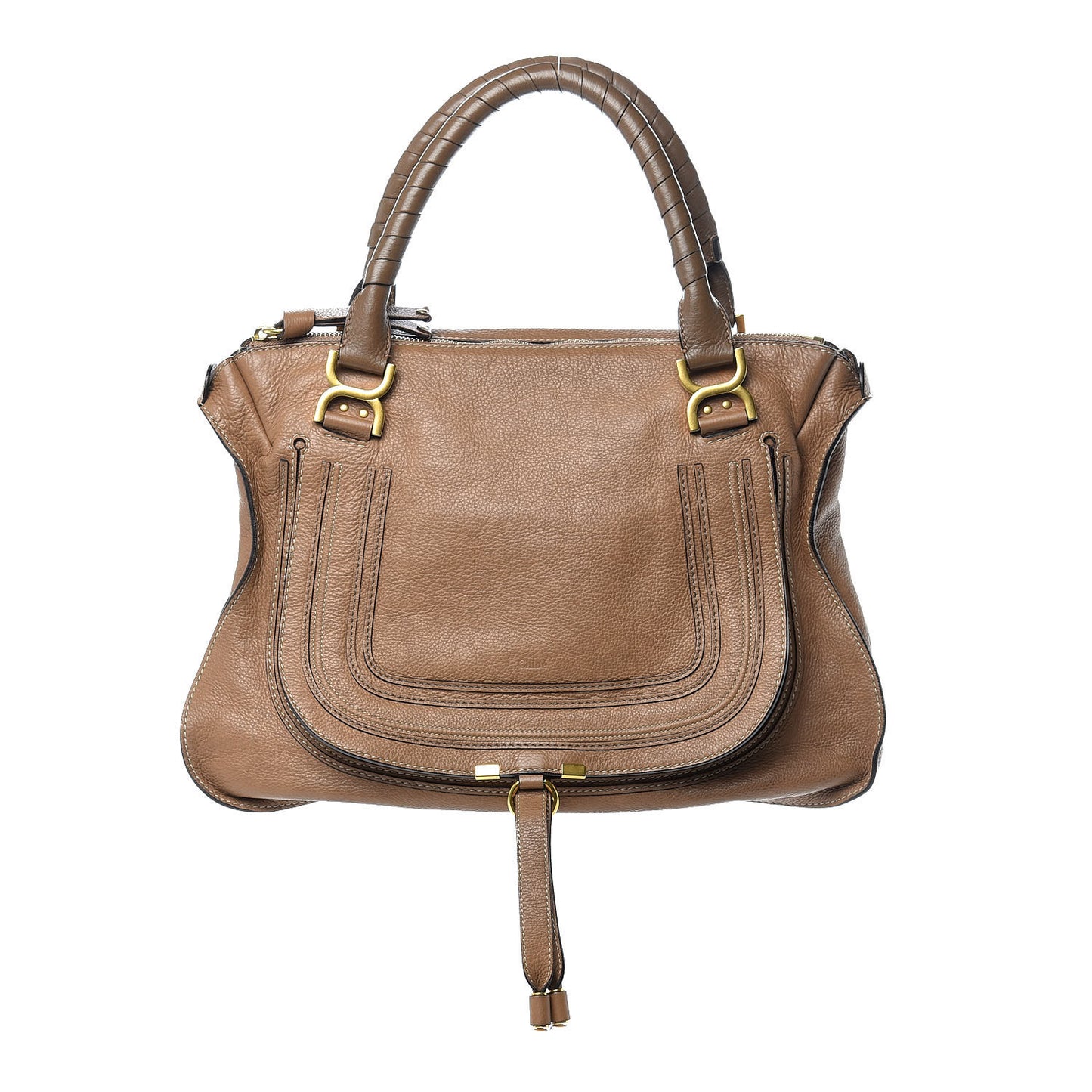 Calfskin Large Marcie Satchel Nut