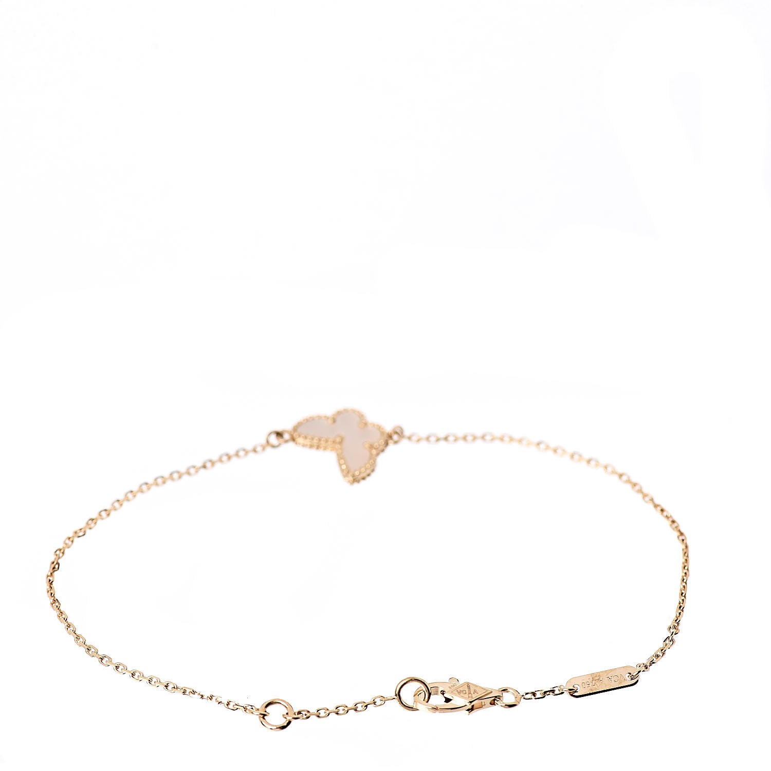Van Cleef & Arpels 18K Yellow Gold Mother of Pearl Sweet Alhambra Butterfly Bracelet 3 of 5