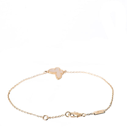 Van Cleef & Arpels 18K Yellow Gold Mother of Pearl Sweet Alhambra Butterfly Bracelet 3 of 5