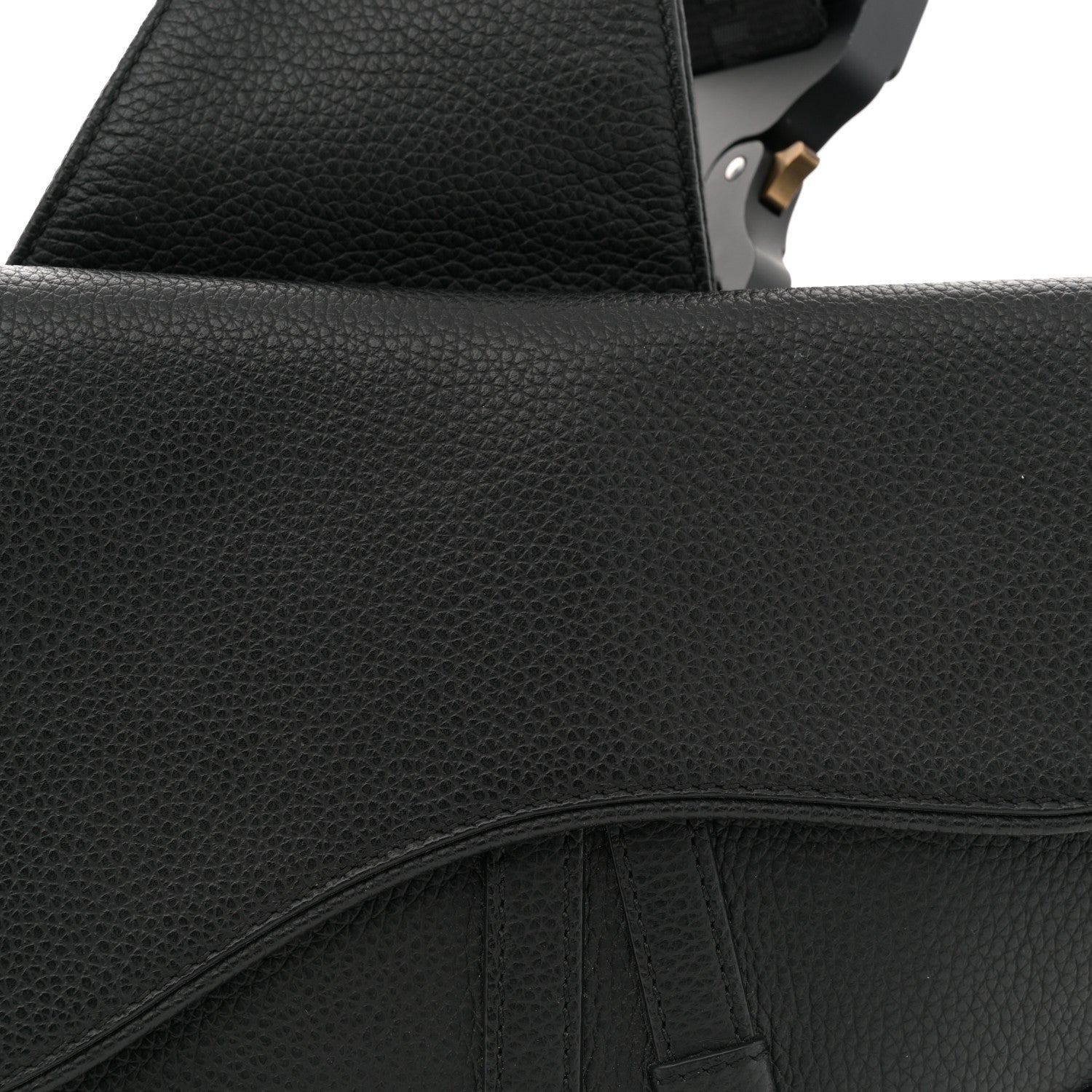 Christian Dior Grained Calfskin Mens Saddle Bag Black 8 of 13