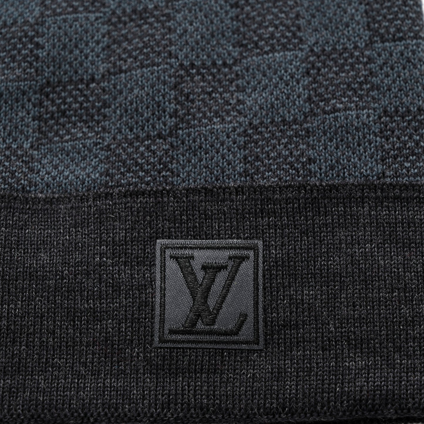 Wool Bonnet Petit Damier Graphite Beanie Hat