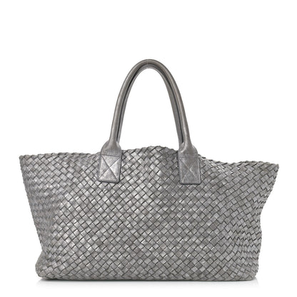 Bottega Veneta Metallic Nappa Intrecciato Medium Moon Cabat Silver 3 of 12