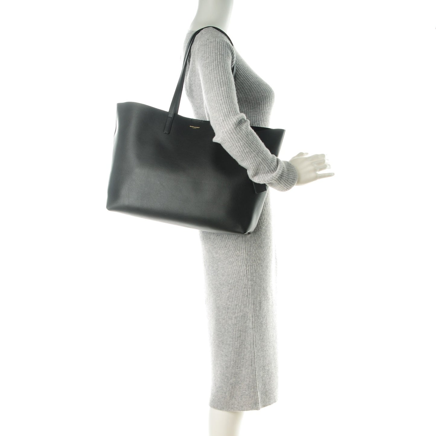 Calfskin Large Shopping Tote Black