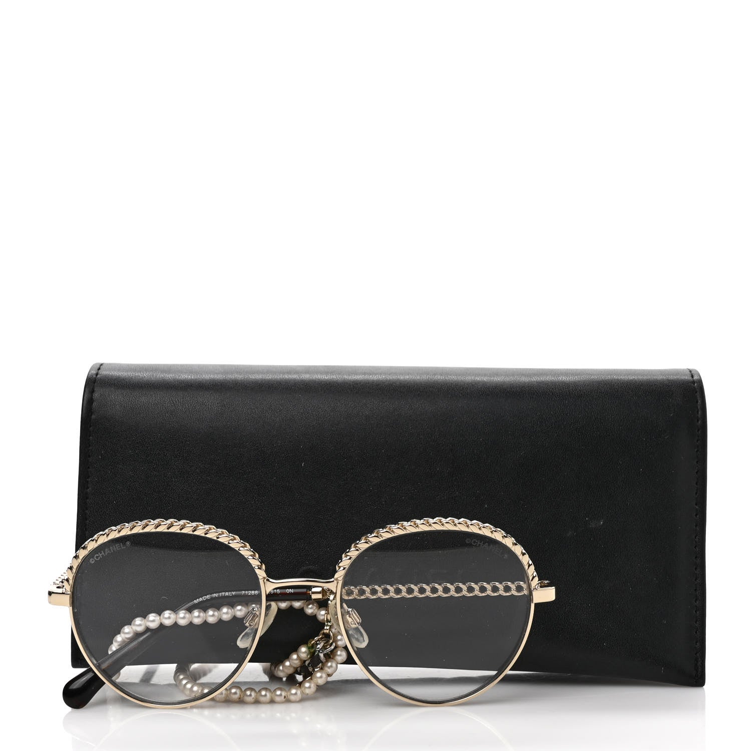 Chanel Metal Round Removable Pearl Chain Eyeglasses 2184 Gold 7 of 7