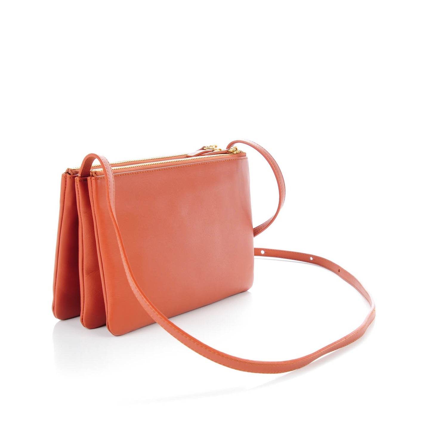 Lambskin Small Trio Crossbody Bag Brick