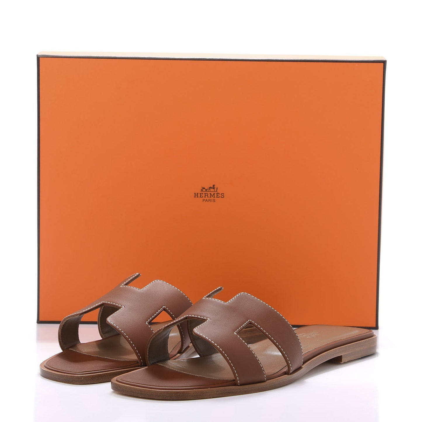 Box Calfskin Oran Sandals 39 Gold