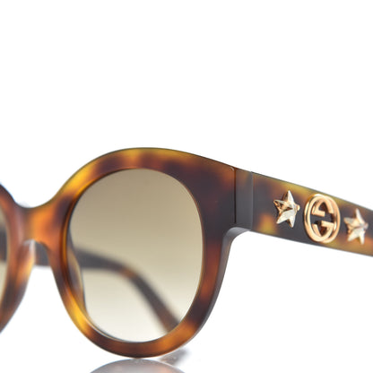 Gucci Acetate Round Frame GG Star Sunglasses GG0207S Tortoiseshell 7 of 7