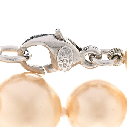 Chanel Graduated Pearl CC Long Necklace Silver 5 of 5