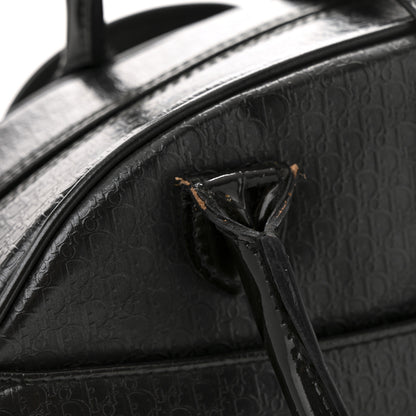 Christian Dior Patent Calfskin Embossed Saddle Bowler Black 11 of 15