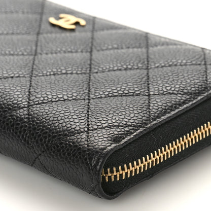 Chanel Caviar Quilted Large Gusset Zip Around Wallet Black 9 of 9