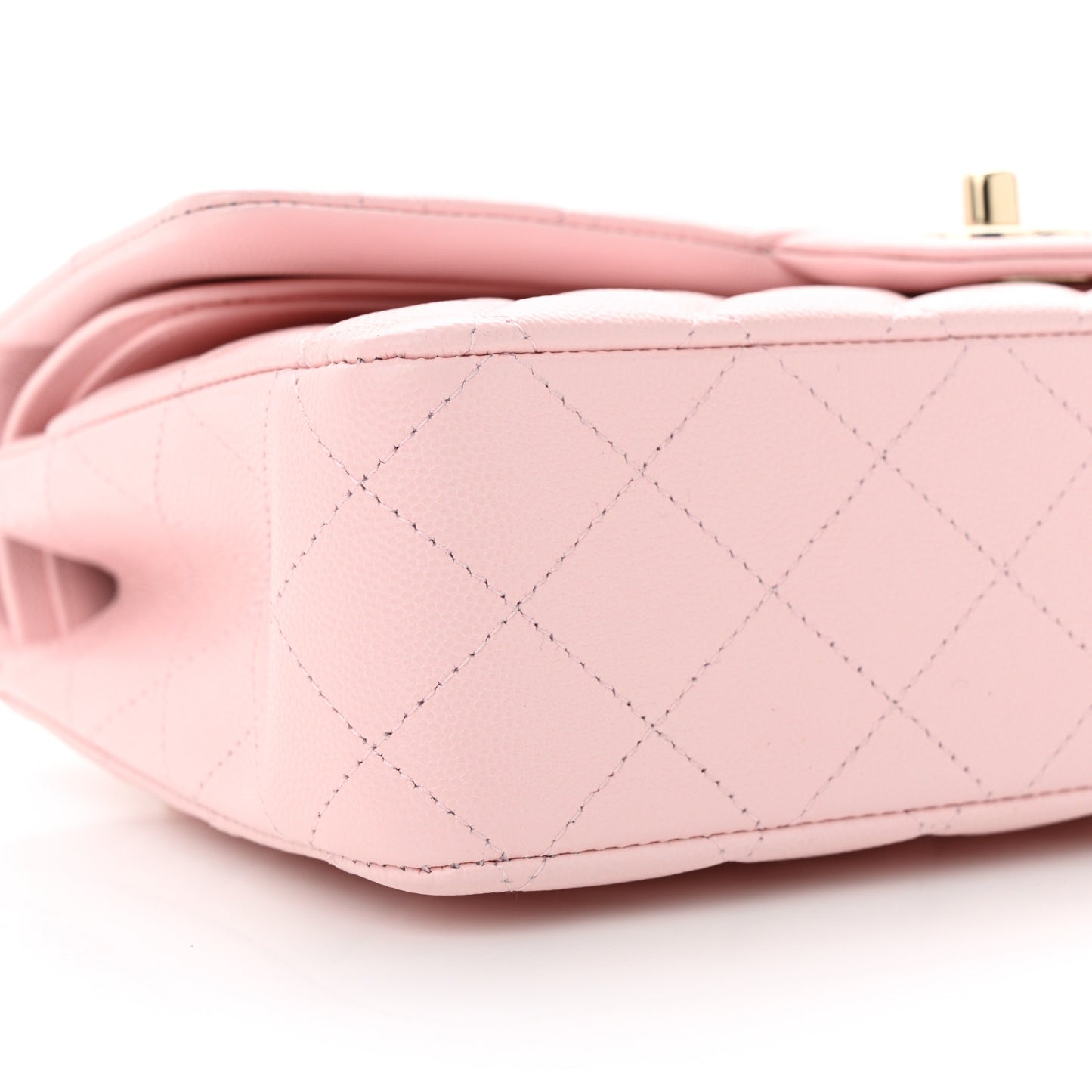 Caviar Quilted Medium Double Flap Light Pink