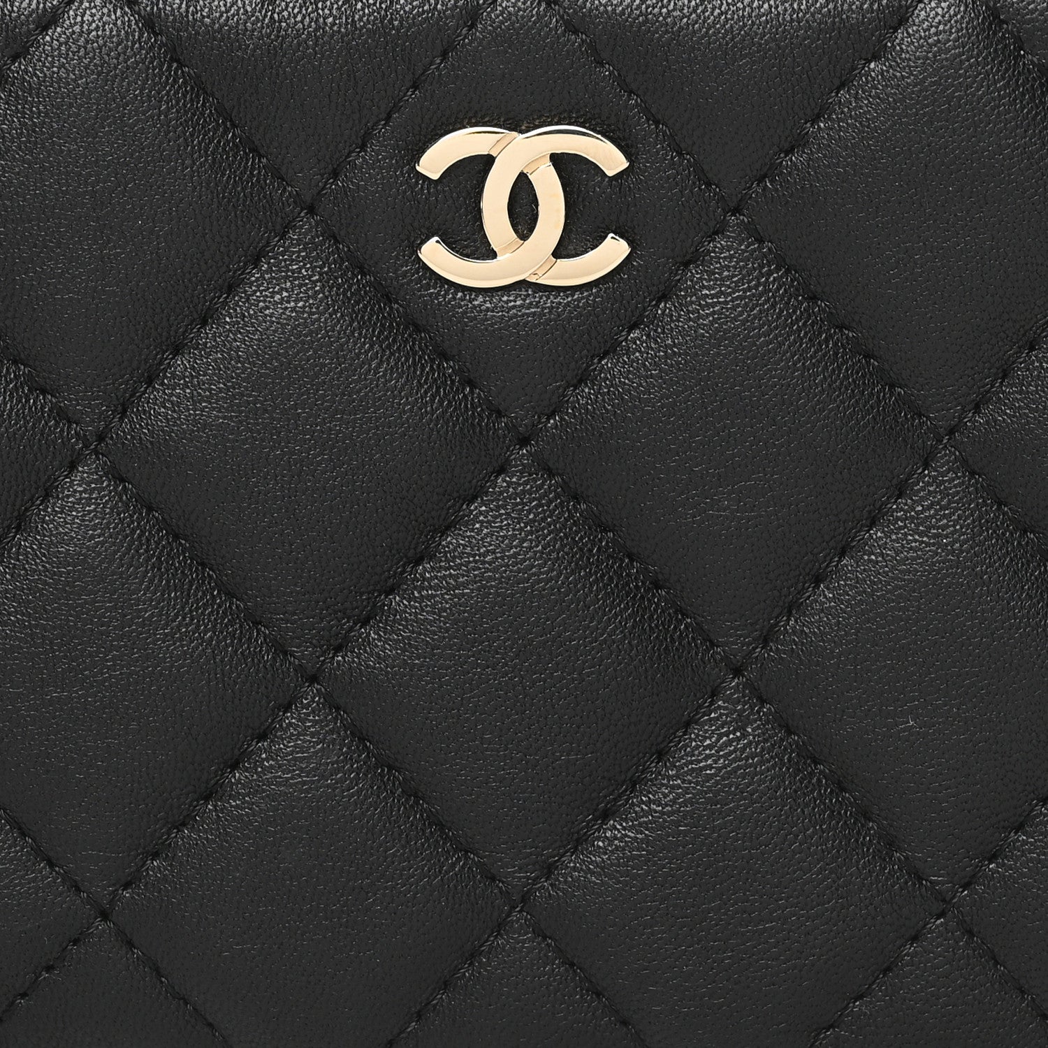 Chanel Lambskin Quilted Small Cosmetic Case Black 8 of 11