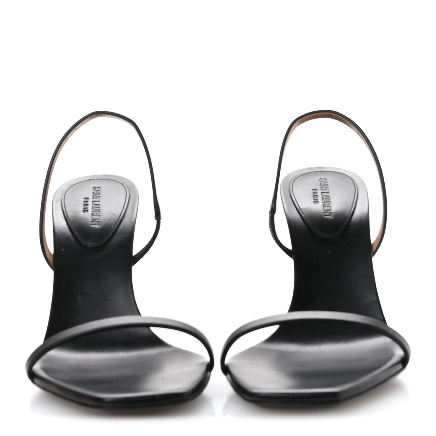Saint Laurent Calfskin Cassandra 85 Sandals 37.5 Black Gold Brown 3 of 9