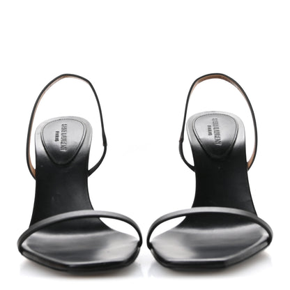 Saint Laurent Calfskin Cassandra 85 Sandals 37.5 Black Gold Brown 3 of 9