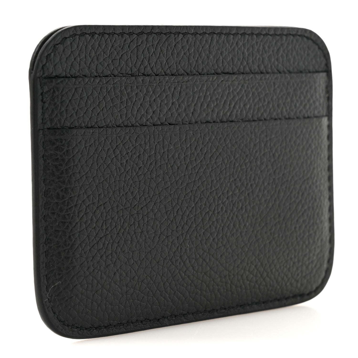 Balenciaga Grained Calfskin Logo Cash Rounded Card Holder Black White 3 of 9