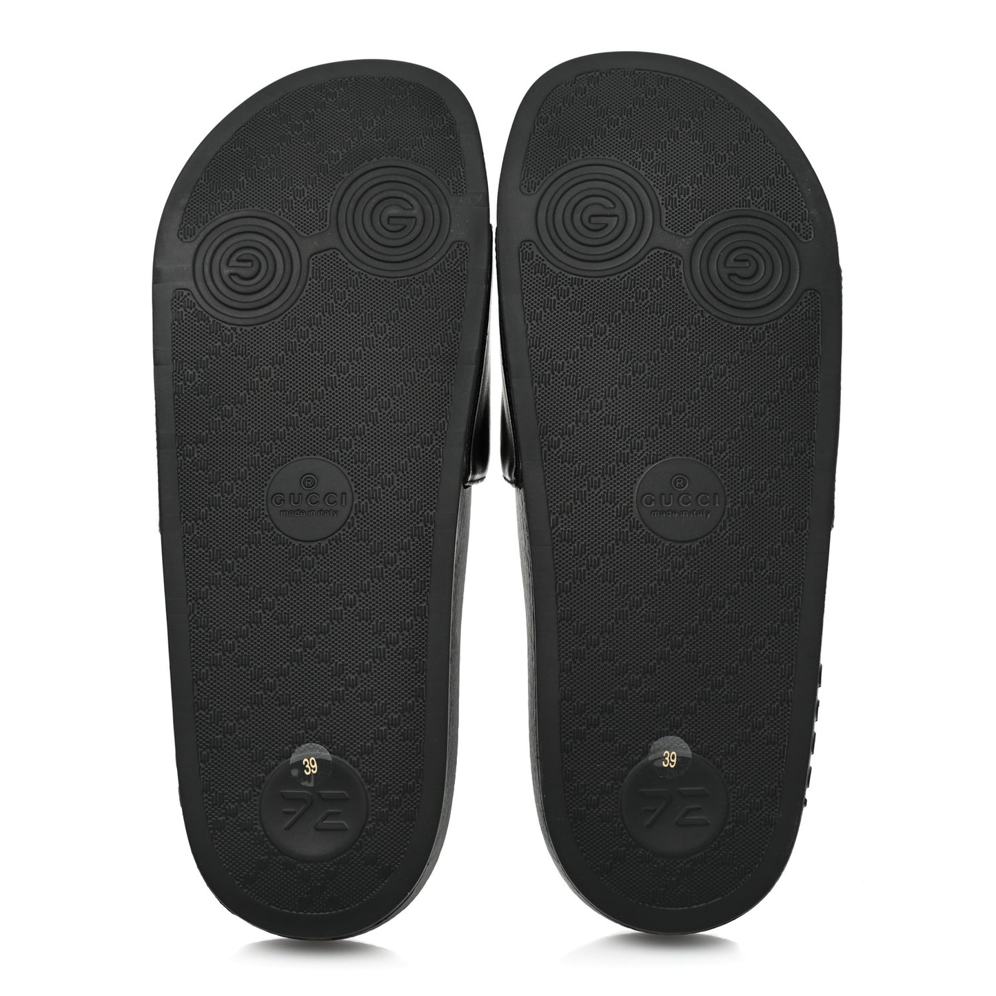 Nappa Miro Soft Calfskin Womens Interlocking G Slide Sandals 39 Black White
