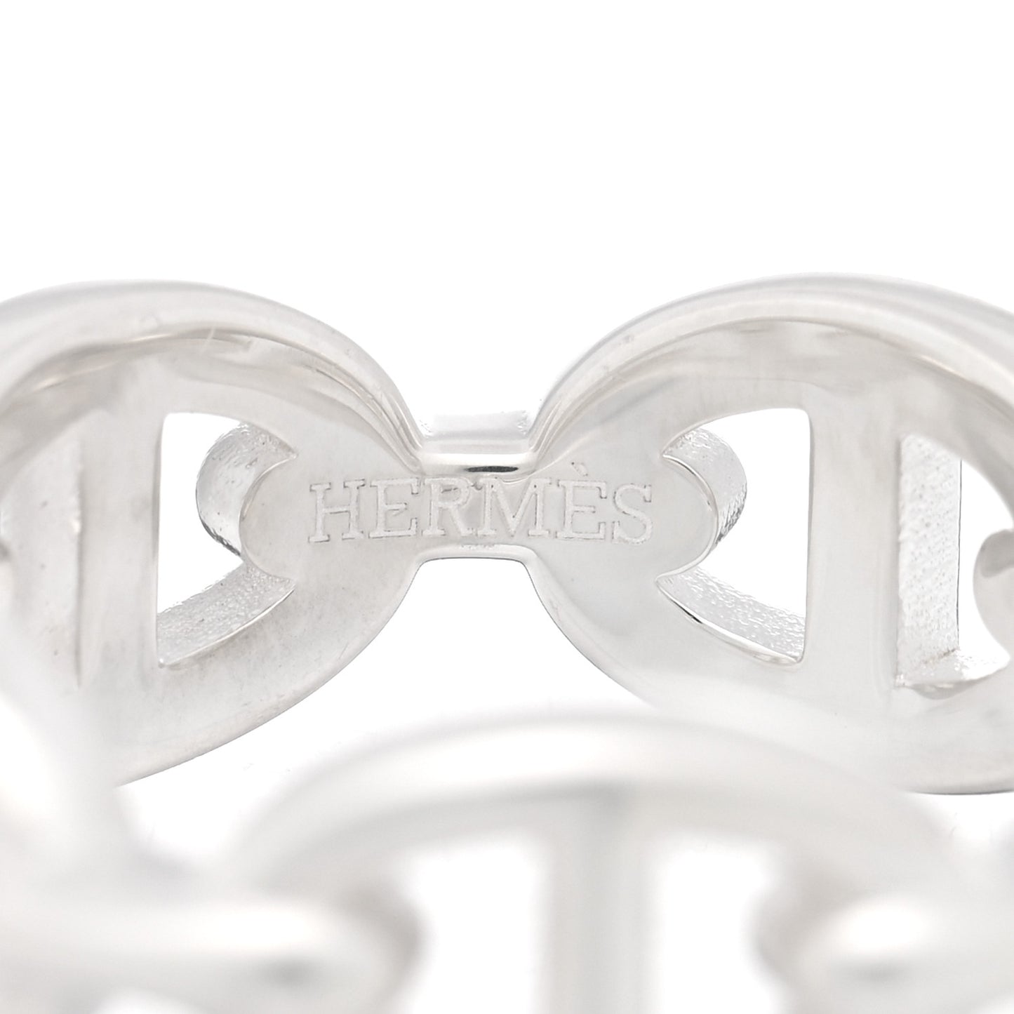 Sterling Silver PM Chaine d'Ancre Enchainee Band Ring 53 6.5