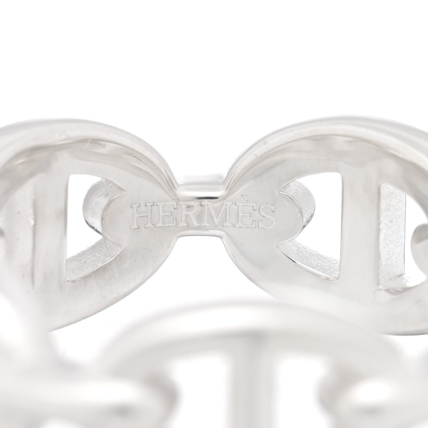 Hermes Sterling Silver PM Chaine d'Ancre Enchainee Band Ring 53 6.5 4 of 5