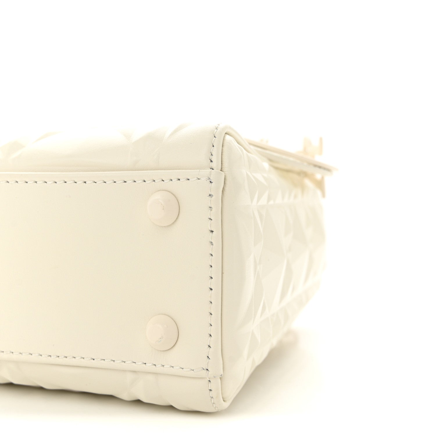 Christian Dior Calfskin Cannage Diamond Mini Lady Dior White 9 of 9