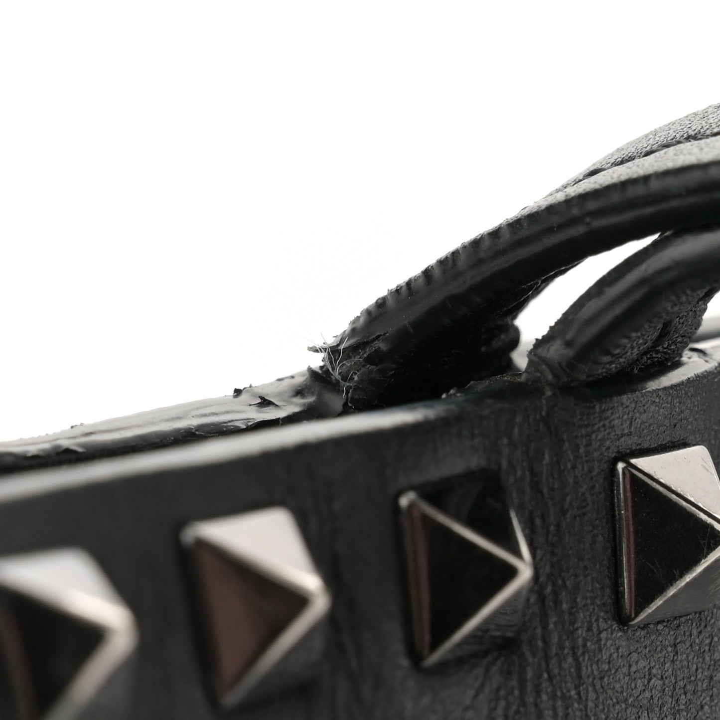 Calfskin Polka Dot Rockstud Shoulder Tote Black Light Ivory