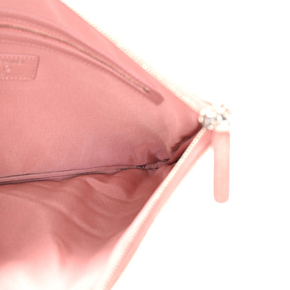 Chanel Ombre Patent Calfskin Quilted Medium Cosmetic Case Pink White 5 of 9